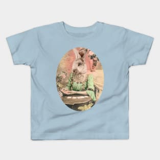 Go Ask Alice White Rabbit pink and mint Kids T-Shirt